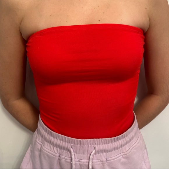 Strapless red bodysuit from Garage - Picture 1 of 3